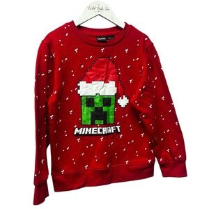 Red Minecraft Holiday Sweater Medium Unisex